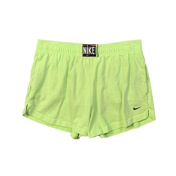 Nike Shorts Womens M Womens Green Apple Cotton Sportswear Washed Just Dot It - Picture 1 of 12